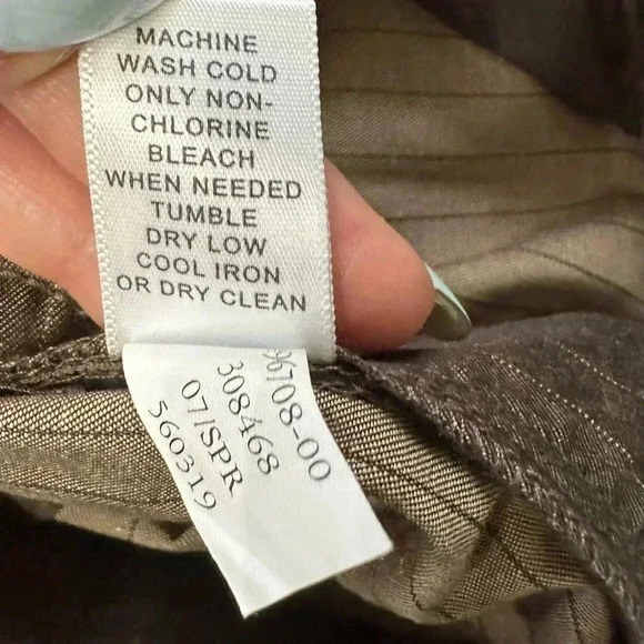 Banana Republic Martin Fit Pants Cropped Brown Striped Womens Size 10 $78 MSRP - Picture 8 of 13